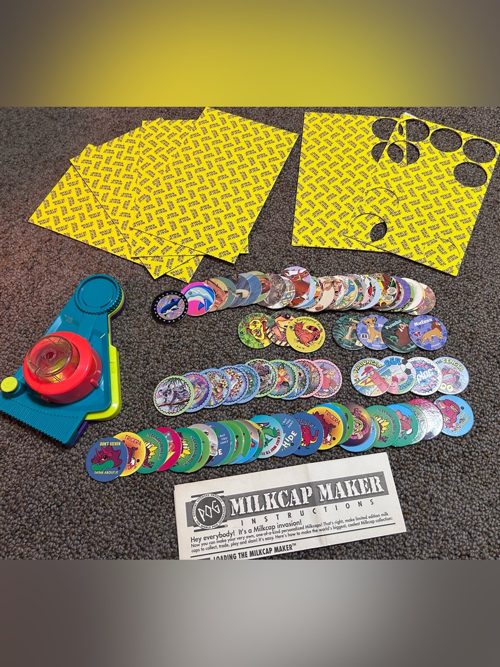 Vintage Milk Cap Maker Pogs with Refills and Pogs